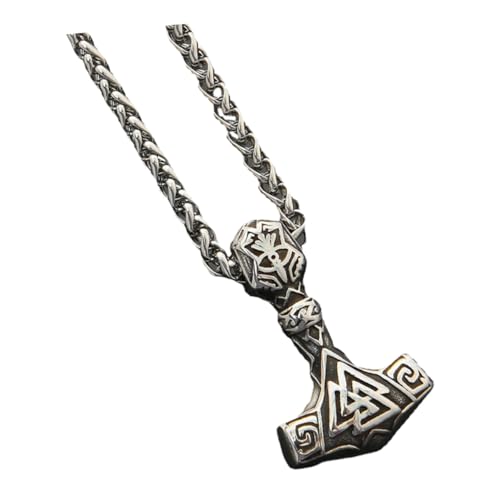 HEALEEP Viking Halskette Anhänger aus Vintage Schmuck für Herren Hip Hop Style Robuste Hammer Kette für Partys und Alltag von HEALEEP