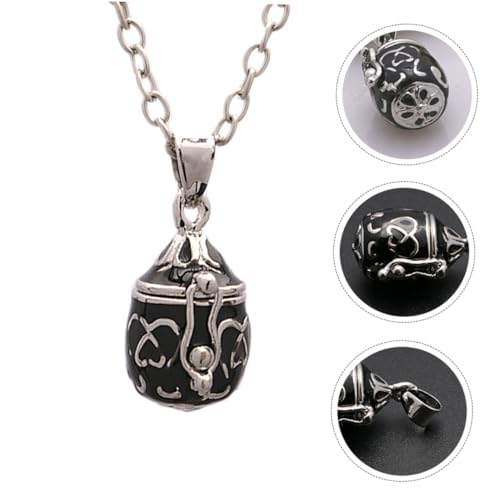 HEALEEP Wasserdichter Retro Anhänger Andenken Kette Memorial Schmuck für Haustier Erinnerungen Aufbewahrung Wünschkette Schwarz von HEALEEP