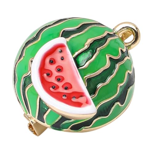 HEALEEP Wassermelonen Emaille Brosche Damen Cartoon Anstecknadel Fruchtförmige Modebrosche Kleidung Fixierung Geschenkbox Zubehör von HEALEEP