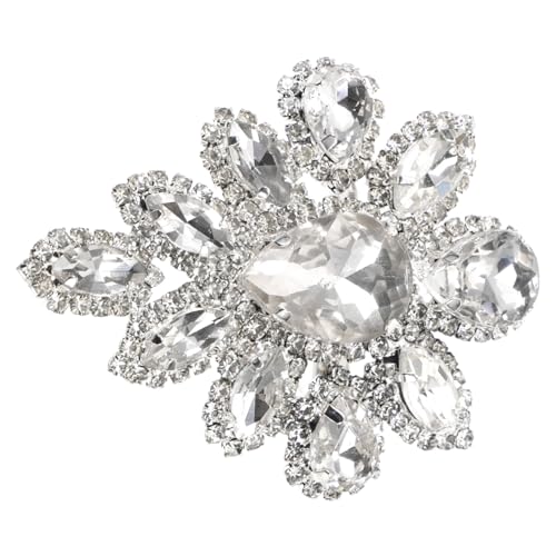 HEALEEP Wasserstrahlbesetzte Metallbrosche Damen Strass Schmuck Vintage Stil Kreative Blütenform Anstecknadel für Hochzeiten und Besondere Anlässe Eleganter Glitzerbrosche Pin für Damen von HEALEEP