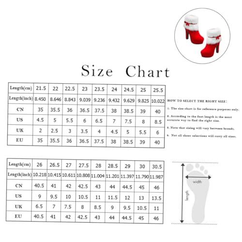 HEALEEP Weihnachtliche Damen Kurzstiefel mit Plüschfutter Dicker Absatz Rutschfeste Gummisohle Eleganter Schleifendetail und Leicht Anzuziehen für Winter und Festtagssaison von HEALEEP