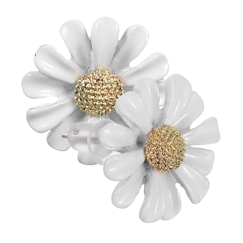 HEALEEP Weiße Ohrstecker Damen Ohrschmuck aus Sicherem Silber Leicht Langlebig Modisches Blüten Design für Alltag Partys und Zeremonien für Frauen von HEALEEP
