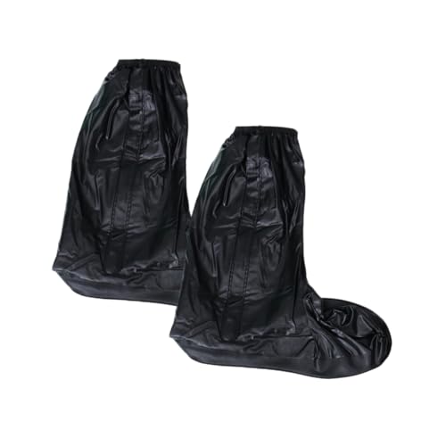 HEALEEP Wiederverwendbare Überschuhe Herren PVC rutschfest Geschnitten mit Reißverschluss Schuhüberzieher XXL Schwarz für Regenschutz und Alltag von HEALEEP