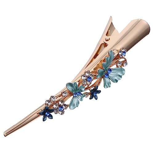 HEALEEP Zarte Blumen Entenschnabel Haarspange aus Metall Große Damen Haarspange Rutschfeste Haarklammer für Verschiedene Outfits Langlebig und Attraktiv von HEALEEP