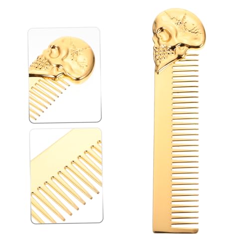 HEALEEP Zinklegierung Bartkamm mit Design Langlebiger Haarschneidekamm Tragbarer Taschenkamm für Herren Professionelles Styling für Bart und Haare für Zuhause und Unterwegs von HEALEEP