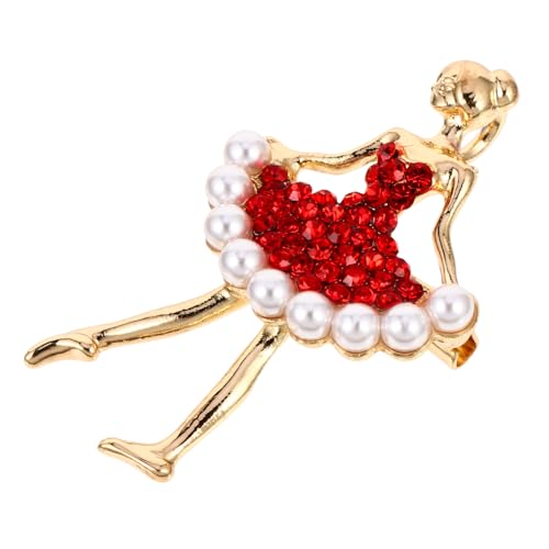 HEALEEP Zinklegierung Brosche Balletttänzerin mit Strass Kreative Mädchen Anstecknadel für Kleidung Schals und Hüte Modisches Accessoire für Damen Leichter Schmuck in Elegantem Design von HEALEEP