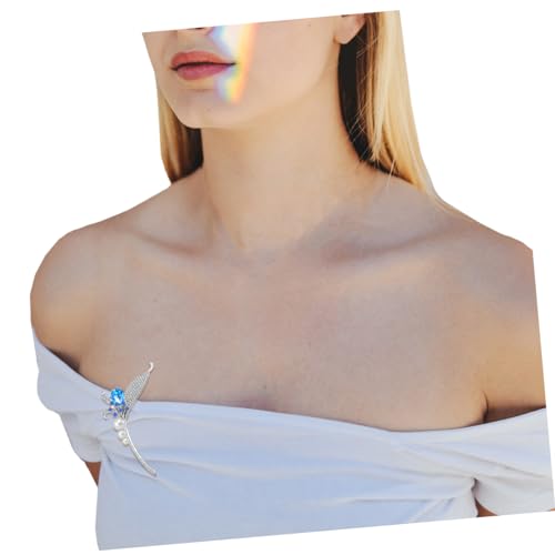 HEALEEP Zircon Perlen Brosche Orchidee Modisch Schimmernd Dekorativ Leicht für Kleidung Schal Taschen Vielseitig Eleganter Schmuck Silber von HEALEEP