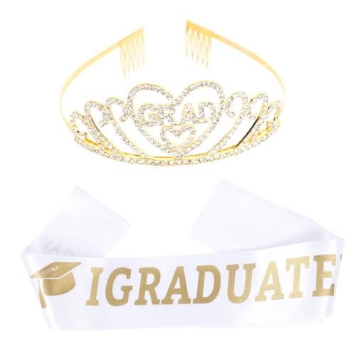 HEALEEP Zubehör Für Abschlussfeiern Schärpe Für Abschlusskrone Tiara Für Absolventen Partykrone Partydekoration Lieferungen von HEALEEP