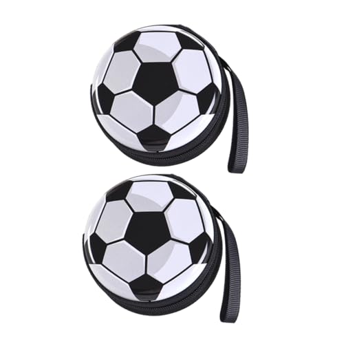 HEALLILY 2 x Münzgeldbörsen in Fußballform, kleine Schmuckkästchen, Wechseltasche, multifunktionale Aufbewahrung für Münzen, Snacks, einzigartiges Sport-Design, sichere glatte Oberfläche, Geschenketui von HEALLILY