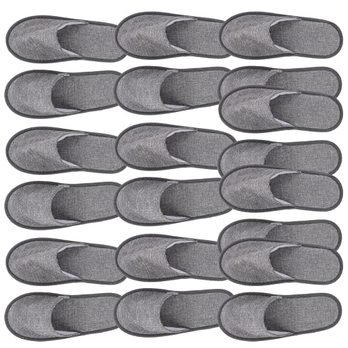 HEALLILY 20 Stücke Einweg Reise Hausschuhe SPA Hausschuhe Baumwolle Leinen Nahzwecke Slipper Wiederverwendbare Hausschuhe für Reise Home Hotel (Grau) von HEALLILY