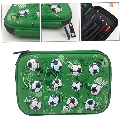 HEALSOPTHY 1 Stück Stiftemappe Fußball Design Aufbewahrungsbox für Stifte und Make Up Pinsel und Stoßfest Schule und Unterwegs Leuchtendem von HEALSOPTHY