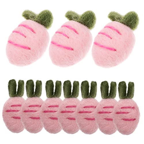HEALSOPTHY 10 Stück Teiliges Niedliche Karotten Haarspangen aus Filz Handgefertigte Plüschige Haarschmuck Accessoires für Mädchen DIY Bastelset zum Dekorieren von HEALSOPTHY