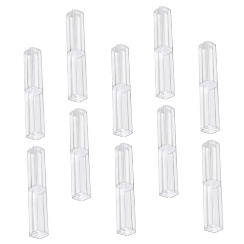 HEALSOPTHY 10 Stück Teiliges Transparentes Stifteetui Kunststoff Quadratisch mit Festem Ring Langlebige Aufbewahrungsbox für Kugelschreiber und Bleistifte Praktische Geschenkverpackung für von HEALSOPTHY