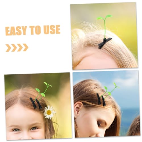 HEALSOPTHY 12 Stück Teiliges Niedliche Pflanzen Haarspangen für Mädchen Leichte Langlebige Haarklammern mit Grüner Bohnensprossen Optik für Alltag Cosplay Geburtstage und Besondere Anlässe von HEALSOPTHY