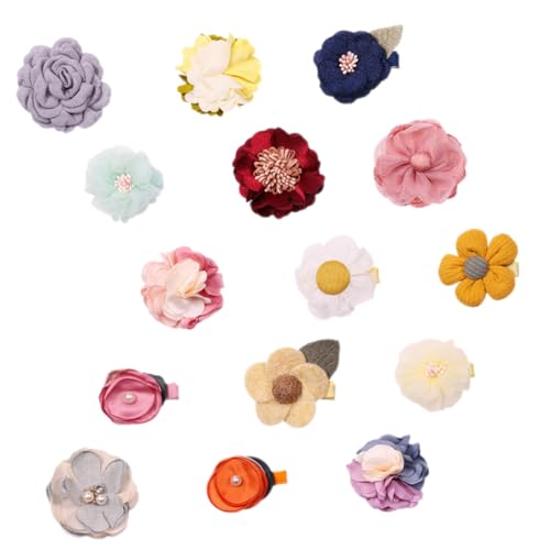 HEALSOPTHY 15 Stück Teiliges Bunte Blumen Haarklammern Eleganter Haarschmuck für Frauen Sommerliche Haaraccessoires Praktische und Bequeme Clips für Party Alltag und Festliche Anlässe von HEALSOPTHY