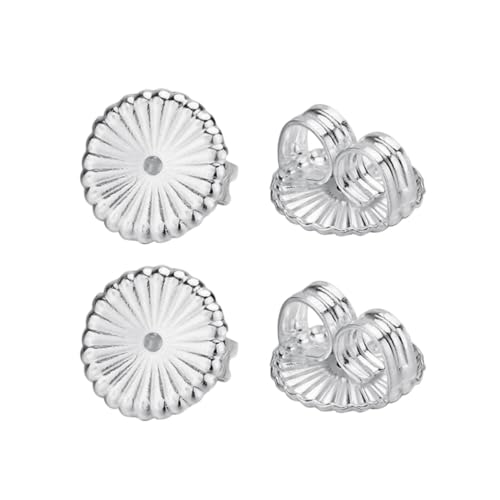 HEALSOPTHY 2 Paar Silber Ohrstecker Pads Große Gepolsterte Ohrstecker Verschlüsse Stopper Ohrzubehör Damen Alltag Sicher und Komfortabel von HEALSOPTHY