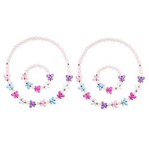 HEALSOPTHY 2 Sätze Teiliges Mädchen Schmuckset Handgemachte und Armbänder mit Schmetterlingsdesign Geeignet für Rollenspiele und Partys aus Hochwertigem Harz Gefertigt Tragbar und von HEALSOPTHY
