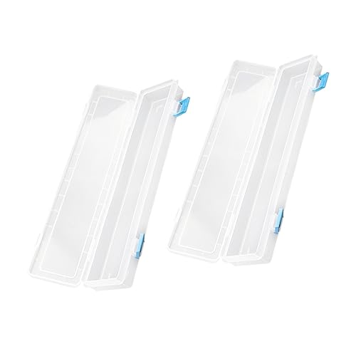 HEALSOPTHY 2 Stück Boxen Transparenter Kreidekasten Transparenter Schreibwarenhalter Aufbewahrungsbehälter Für Stifte Praktischer Bleistiftbehälter Schreibwarenbehälter Plastik von HEALSOPTHY