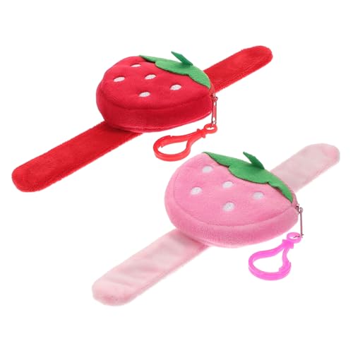 HEALSOPTHY 2 Stück Erdbeer Slap Armbänder für Erwachsene Leichtes Langlebiges Klatscharmband als Partydeko und Fruchtiges Design für Geburtstags und Festtagsfeiern von HEALSOPTHY