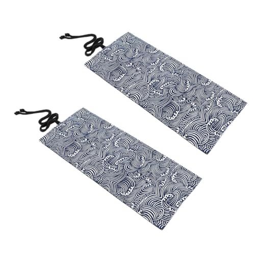 HEALSOPTHY 2 Stück Rollbare Stifterolle aus Segeltuch mit Wellenmuster Großer Kapazität Fächer Praktischer Bleistift Organizer Tragbare Mäppchen Tasche für Künstler und Studenten von HEALSOPTHY