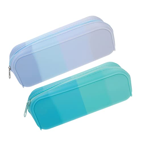 HEALSOPTHY 2stücke Federmäppchen Fächer Aus Silikon Ästhetisches Federmäppchen Für Mädchen Süße Stifttasche Zum Organisieren Von Schreibwaren von HEALSOPTHY