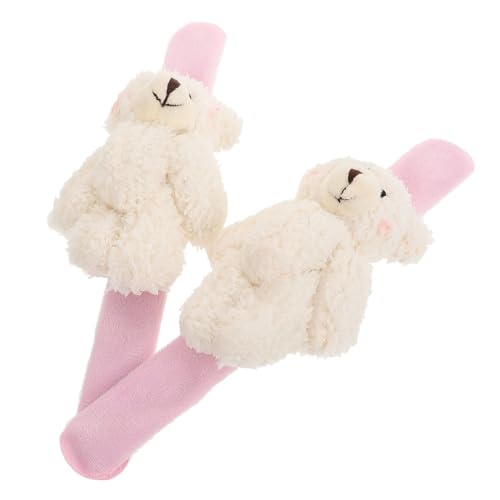 HEALSOPTHY 2 Stück Slap Armbänder mit Niedlichem Plüschbär Weiches Stoffmaterial Strapazierfähig und Leicht als Partygeschenk für Mädchen zu Geburtstagen Halloween Weihnachten und Festen von HEALSOPTHY