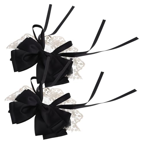 HEALSOPTHY 2 Stück Teiliges Schwarze Schleifen Haarspangen für Frauen und Mädchen Modischer Haarschmuck mit Zartem Bowknot Design Leichte und Bequeme Haarclips für Hochzeit Geburtstag und von HEALSOPTHY