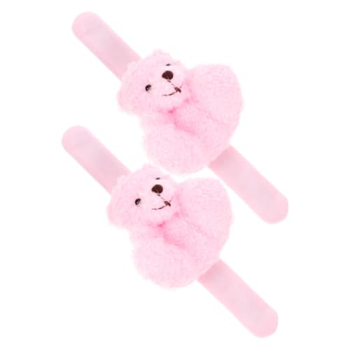 HEALSOPTHY 2 Stück Tier Slap Armbänder Plüscharmband mit Bärenmotiv für Kinderpartys Geburtstagsfeiern und Dekoration von HEALSOPTHY