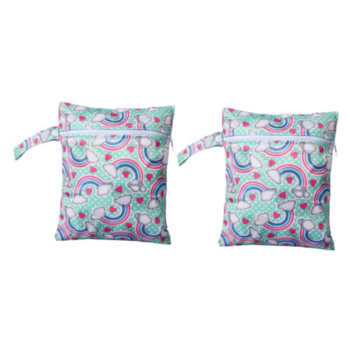 HEALSOPTHY 2 Stück wasserdichte Windeltasche Wiederverwendbare Nasse und Trockene Aufbewahrungstasche mit Aufhängeloch für unterwegs und Outdoor Waschbare Stoffwindeln Organizer Beutel von HEALSOPTHY