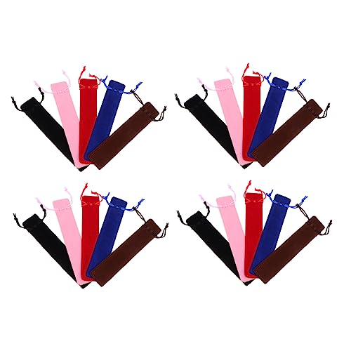 HEALSOPTHY 20 Stück Federmäppchen Mit Kordelzug Stifthalter Stiftholster Bleistifttasche Stiftemäppchen Einzelstifttasche Einzelstifttaschenhalter Einzelstifttaschenhülle von HEALSOPTHY