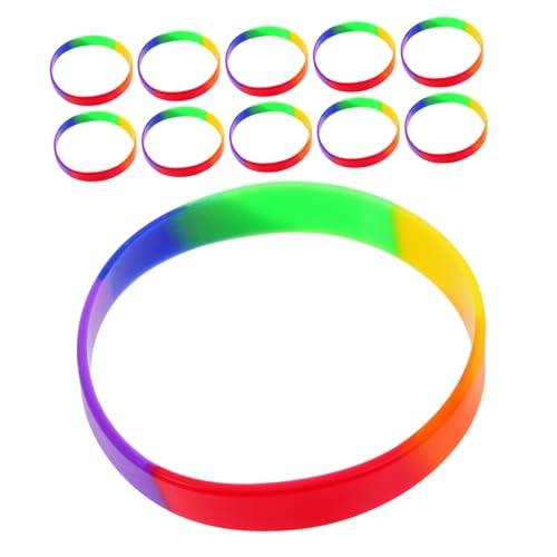 HEALSOPTHY 20 Stück Teiliges Bunte Silikonarmbänder Flexibel Langlebig für Teens Pride Rainbow Armbänder Vielseitig Wiederverwendbar für Paraden Festivals Lgbt Unterstützung von HEALSOPTHY