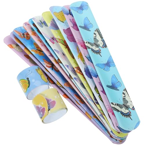 HEALSOPTHY 24 Stück Teiliges Schmetterling schnapparmband Flexible Elastische Kinderparty Armbänder mit Buntem Cartoon motiv Leicht Langlebig als Partygeschenke und Mitgebsel für Mädchen und von HEALSOPTHY