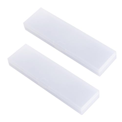 HEALSOPTHY 2Er-Pack Kunststoff Federmäppchen Transparent mit Zwei Fächern und Separaten Deckeln Klein Kratzfest und Leicht für Schule Reise und Stifteaufbewahrung von HEALSOPTHY