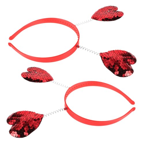 HEALSOPTHY 2stücke Glitzer Herz Haarreif Für Valentinstag Leichtes Langlebiges Accessoire Für Hochzeiten Geburtstagsfeiern Und Karneval Für Frauen Und Mädchen von HEALSOPTHY