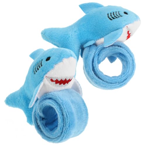 HEALSOPTHY 2stücke Schwimmendes Shark Slap Armband Kuschelige Plüschschlagarmbänder Für Junge Mädchen Partys Halloween Und Mehr Sanft Zur Haut Langlebig Und Sicher von HEALSOPTHY