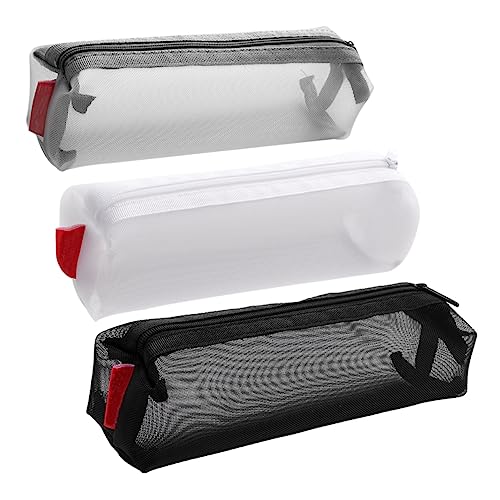 HEALSOPTHY 3 Stück Teiliges Federmäppchen Reißverschluss Stifte Aufbewahrungstaschen Große Kapazität Transparent für Lehrer Vielseitig Einsetzbar zur Aufbewahrung von von HEALSOPTHY
