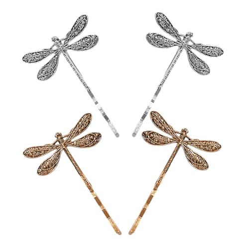 HEALSOPTHY 4 Stück Teiliges Retro Libellen Haarklammer aus Metall Stabile Haarspangen für Damen und Mädchen Vielseitig für Stirnseitenhaar und Feine Strähnen Langlebige Vintage Haarclips in von HEALSOPTHY