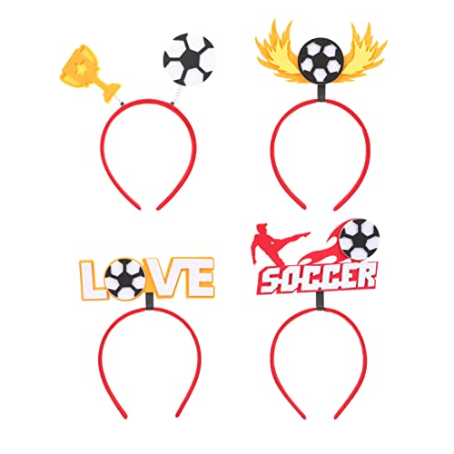HEALSOPTHY 4stücke Teiliges Fußball Stirnband Handgemachte Haarreifen Für Fußball-themenpartys Kreative Frisuren Für Wettbewerbe Und Fotos Mit Lebendigem Design Und Feiner Verarbeitung von HEALSOPTHY