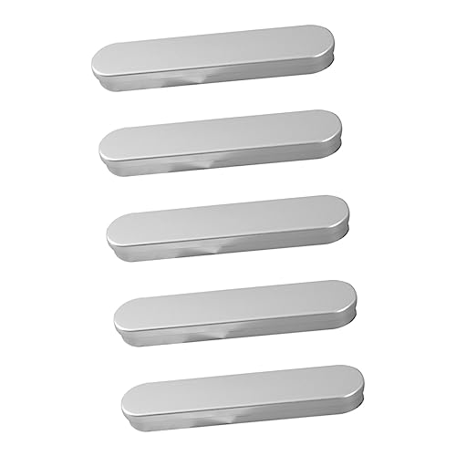 HEALSOPTHY 5 Stück Metall Stiftboxen aus Langlebigem Weißblech Sichere Abgerundete Federmäppchen Stilvolle Aufbewahrung und Geschenkverpackung für Kugelschreiber und Schreibwaren von HEALSOPTHY