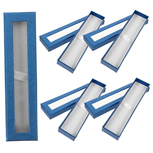 HEALSOPTHY 5 Stück Teiliges Stift Aufbewahrungsbox mit Transparentem Fenster Leichte Papier Pen Box Kompakte Kugelschreiber Verpackung für Bleistifte und Schreibgeräte Tragbar für Unterwegs von HEALSOPTHY