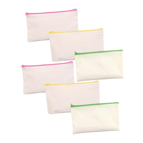 HEALSOPTHY 6 Stück Teiliges Canvas Federmäppchen mit Reißverschluss Große Kapazität Leichtes und Langlebiges Stiftemäppchen zur Aufbewahrung von Schreibwaren für Schule Büro und Reisen von HEALSOPTHY