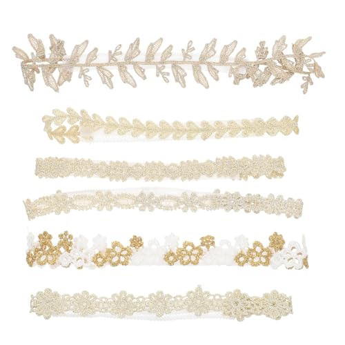 HEALSOPTHY 6 Stück Teiliges Spitzen Haarbänder mit Blumen Elastische Stirnbänder für Mädchen Weiche Bequeme Kopfbedeckung Geeignet für Junge Mädchen und Kleinkinder Haarschmuck Accessoires von HEALSOPTHY