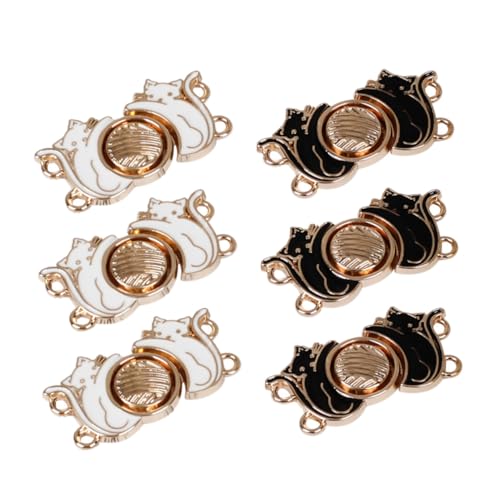 HEALSOPTHY 6 Stück Teiliges Vintage Strickjacken Clip mit Katzenmotiv Eleganter Cape Kragen Verschluss aus Langlebiger Zinklegierung Glatte Oberfläche Stilvoller Cardigan Clip für Damen von HEALSOPTHY