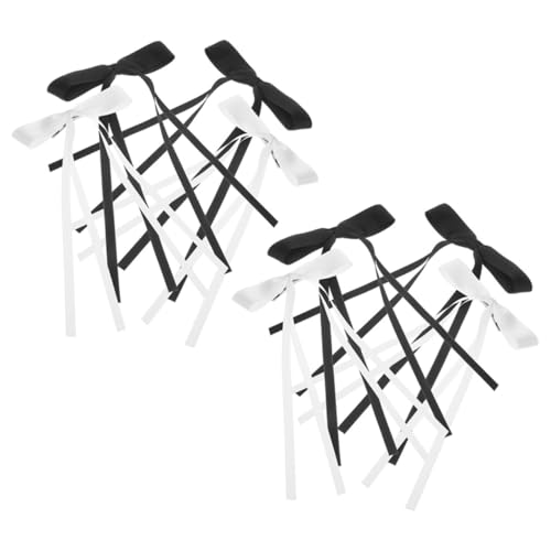 HEALSOPTHY 8 Stck. Teiliges Haarschleifen Doppellagige Spitzen Haarklammern für Frauen Rutschfest Leicht Langlebig Haarspangen in Schwarz und Weiß Vielseitig für Alltag und von HEALSOPTHY