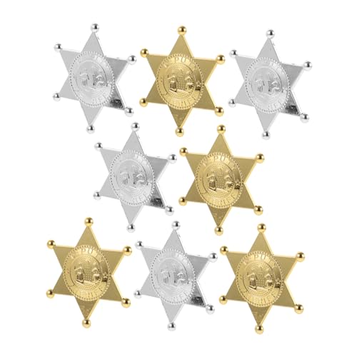 HEALSOPTHY 8 Stück Teiliges Kleine Polizei Anstecknadeln aus Wiederverwendbare Kostüm Zubehör für Kindergeburtstag Party Deko Halloween und Karneval Leichte Strapazierfähige in Gold und von HEALSOPTHY