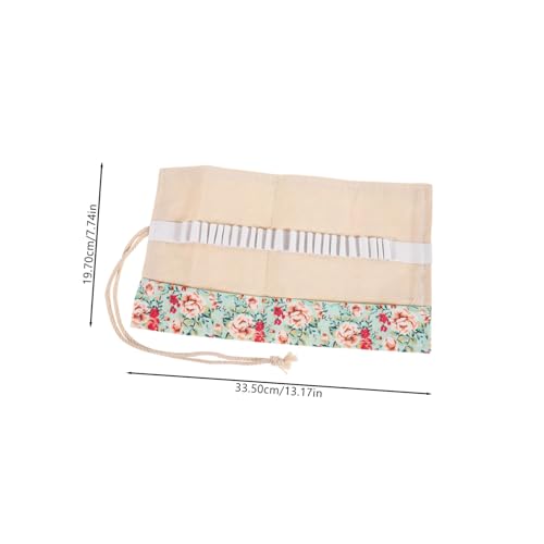 HEALSOPTHY Canvas Pencil Roll Up Case Strapazierfähige Federmappe mit Großem Fassungsvermögen Tragbare Stifterolle für Zeichnen und Schreiben Waschbares Rollmäppchen aus Robustem Segeltuch von HEALSOPTHY
