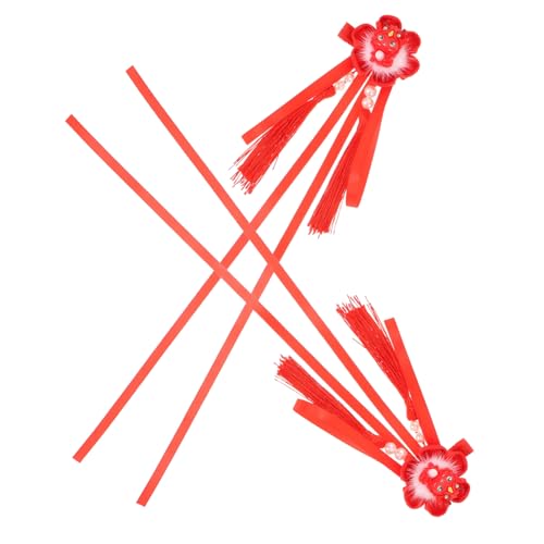 HEALSOPTHY Chinesische Quasten Haarclips für Damen Traditionelle Rote Haarspangen Langlebig und Schonend für Neujahr Hochzeiten Partys und Alltagslook Eleganter Haarschmuck von HEALSOPTHY
