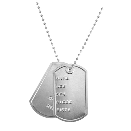 HEALSOPTHY Cosplay Dog Tag Kette Herren Anhänger Militärisch Stil Robust Für Karneval Kostüm Accessoire von HEALSOPTHY