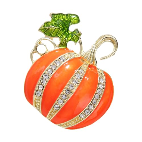 HEALSOPTHY Glitzernde Halloween Brosche mit Wassersteinen Niedliche Kleine Kürbis Anstecknadel für Damen Vintage Schmuck für Pullover Jacken Cardigans und Partyoutfits von HEALSOPTHY