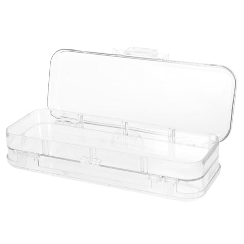 HEALSOPTHY Großes Federmäppchen aus Robustem Abs Zweischichtiger Transparenter Stifte Organizer mit Praktischem Verschluss Großer Kapazität für Stifte Buntstifte für Schule und Büro von HEALSOPTHY